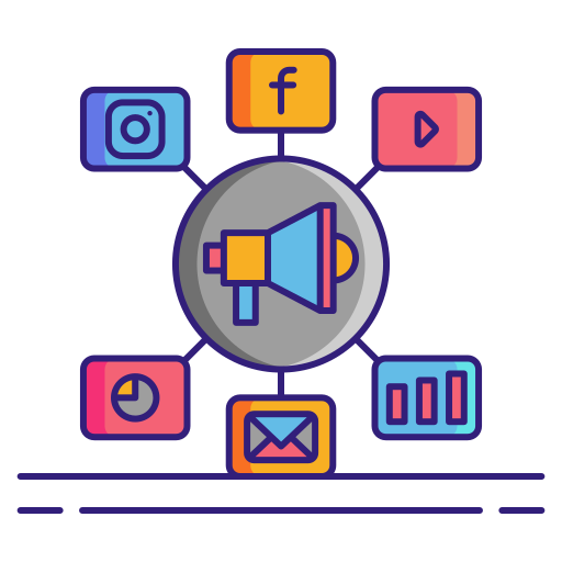 Social Media Marketing Icon - USA